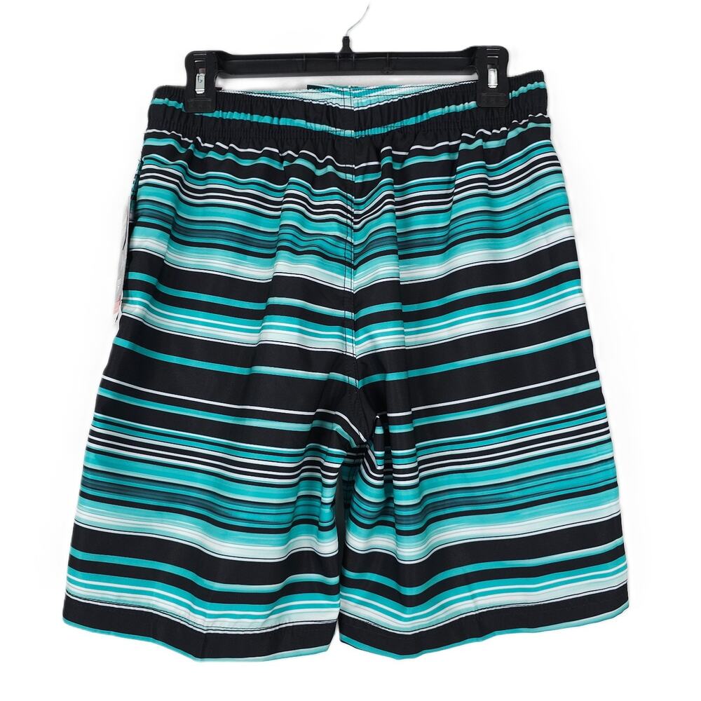 Speedo Mens Bondi 20" Boardshort Sz Small Green Black Stripe Comfort Stretch NWT - Picture 2 of 9